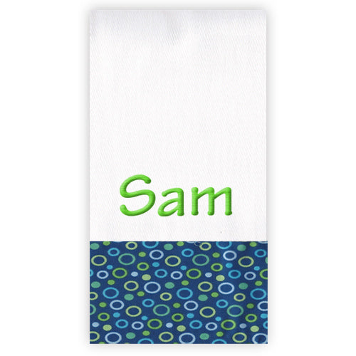 Personalized Burp Cloth   Bubbles Discontinued Moonbeam Baby   