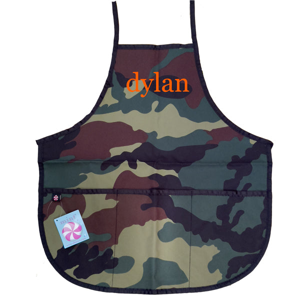 Personalized Art Smock   Camo Accessories Mint   