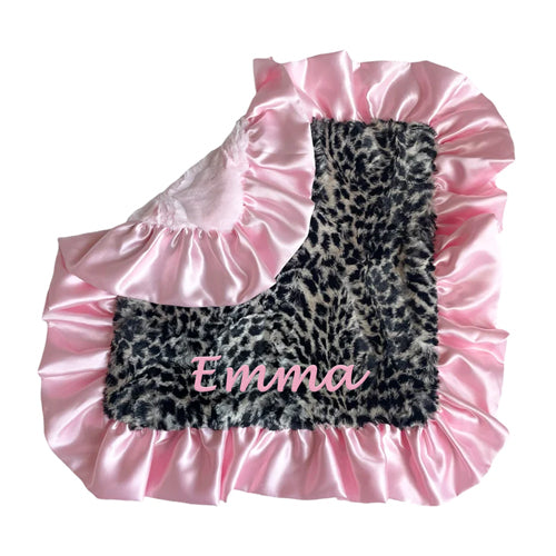 Personalized Baby Blanket (Mini 15x15) Baby Pink Cheetah