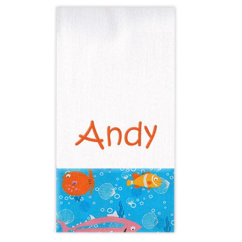 Personalized Burp Cloth  Tropical Fish Burp Cloths Moonbeam Baby   