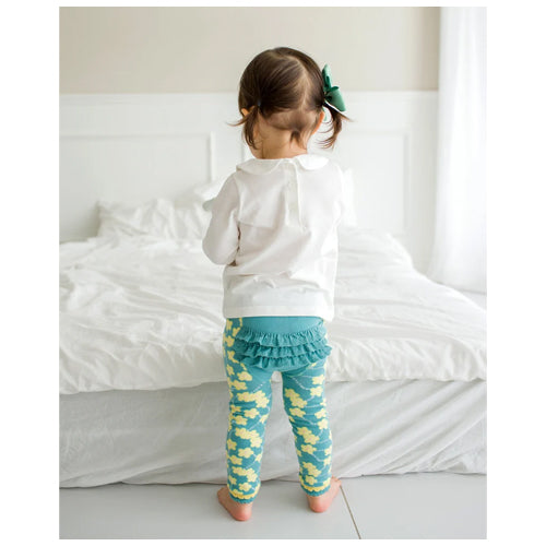 Vaenait Baby Ruffled Leggings  Mint Floral Accessories Vaenait Baby   