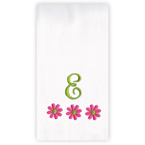 Embroidered Burp Cloth Pink Flowers Burp Cloths Moonbeam Baby   