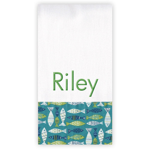Personalized Burp Cloth  Gone Fishing Discontinued Moonbeam Baby