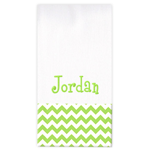 Personalized Burp Cloth  Lime Green Chevron Burp Cloths Moonbeam Baby   