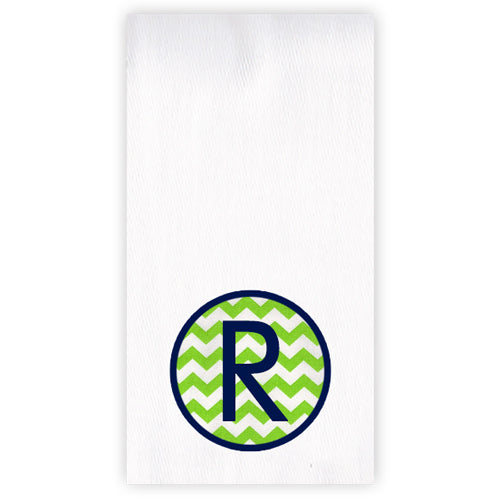 Applique Burp Cloth  Lime Chevrons with Navy Burp Cloths Moonbeam Baby   