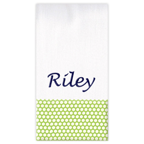 Personalized Burp Cloth  Honeycomb Dot - Lime Green Discontinued Moonbeam Baby   