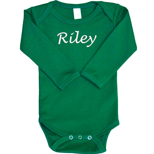 Personalized Onesie  Kelly Green Long Sleeve Discontinued Discontinued   