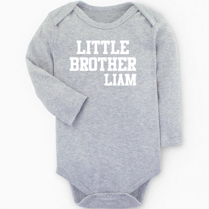 Little Brother Athletic  Grey Long Sleeve Onesie Big Brother & Little Brother Shirts Kristi   