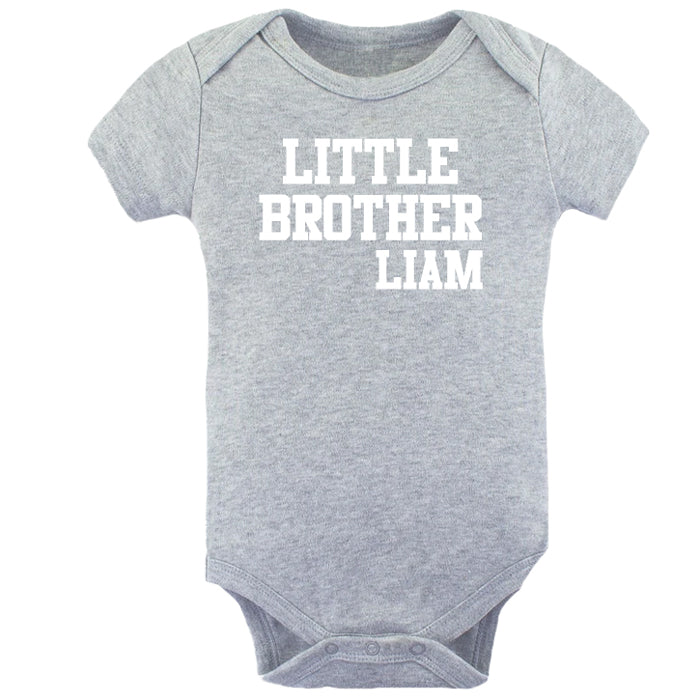 Little Brother Athletic  Grey Short Sleeve Onesie Big Brother & Little Brother Shirts Kristi   