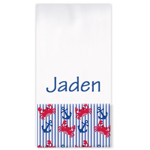 Personalized Burp Cloth  Happy Crabs Discontinued Discontinued