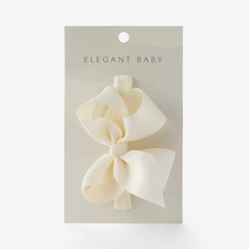 Headband Bow by Elegant Baby - Cream (M) Accessories Elegant Baby   