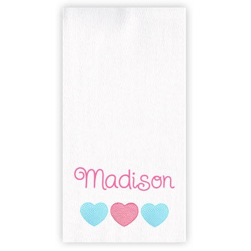 Personalized Burp Cloth  Much Love  Aqua Burp Cloths Moonbeam Baby   