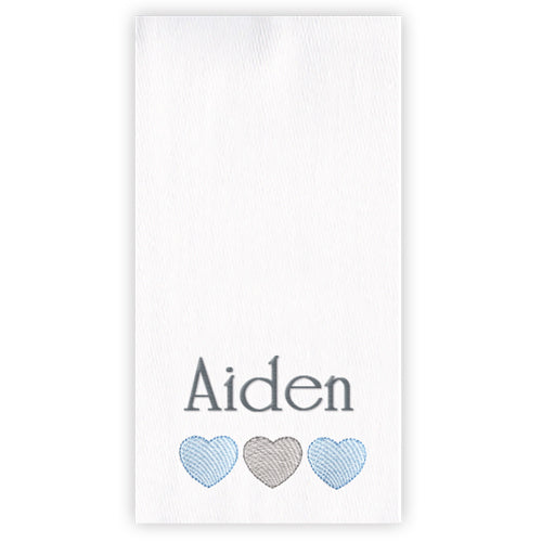 Personalized Burp Cloth  Much Love  Light Blue Burp Cloths Moonbeam Baby   