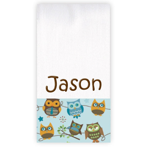Personalized Burp Cloth  Hootie Hoot Discontinued Discontinued