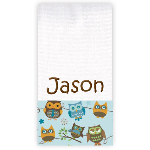 Personalized Burp Cloth  Hootie Hoot Discontinued Discontinued   