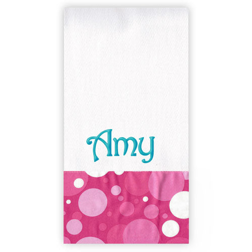 Personalized Burp Cloth  Hot Pink Bubbles Discontinued Moonbeam Baby   