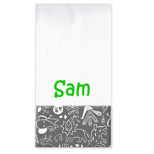 Personalized Burp Cloth  It's a Jungle Burp Cloths Moonbeam Baby   