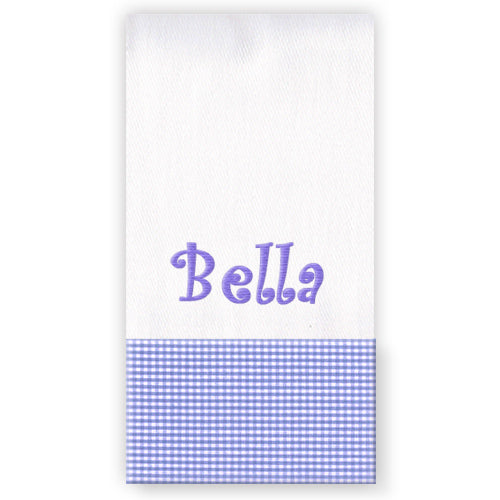 Personalized Burp Cloth  Lavender Gingham Burp Cloths Moonbeam Baby   