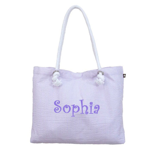 Personalized Totes by Mint Lilac Seersucker Moonbeam Baby Gifts