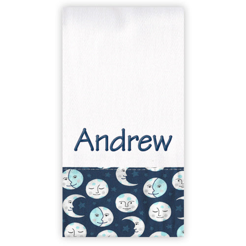 Personalized Burp Cloth  Moon Glow Discontinued Moonbeam Baby