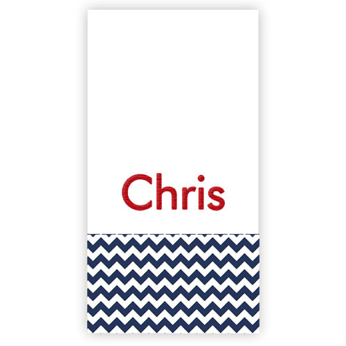 Personalized Burp Cloth  Navy Chevrons Discontinued Moonbeam Baby   