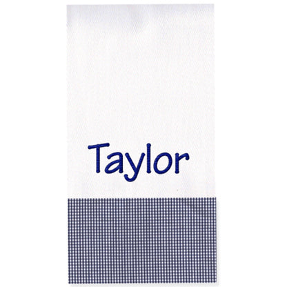 Personalized Gift Set Navy Gingham and White Onesie (#17) Bib & Burp Sets Heather
