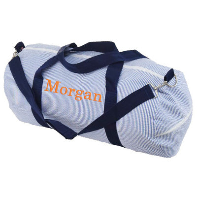Personalized Weekender Duffel Bag by Mint  Navy Seersucker Bags & Totes Mint   