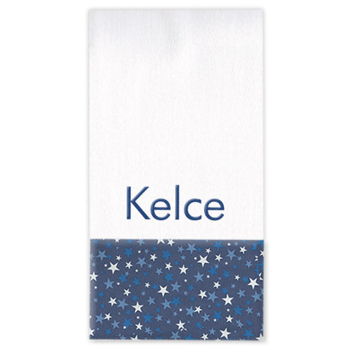 Personalized Burp Cloth  Navy with Stars Discontinued Moonbeam Baby   