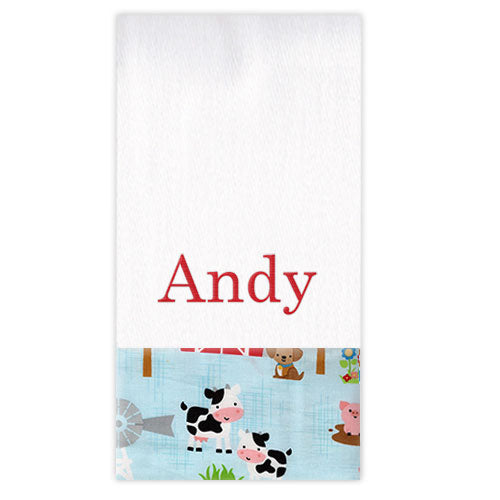 Personalized Burp Cloth  On The Farm Burp Cloths Moonbeam Baby   