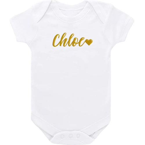 Name in Gold   Short Sleeve Onesie Personalized Printed Tees Kristi   