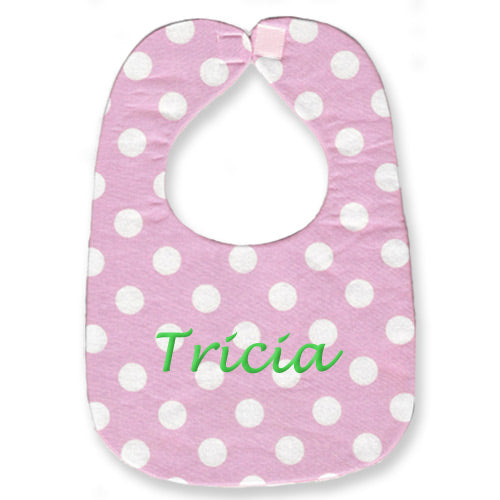 Personalized Bib  Pink with White Circles Discontinued Discontinued   