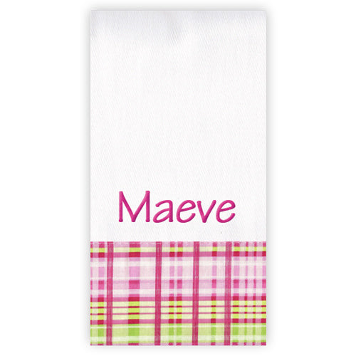 Personalized Burp Cloth   Apollo Plaid Pink Burp Cloths Moonbeam Baby   