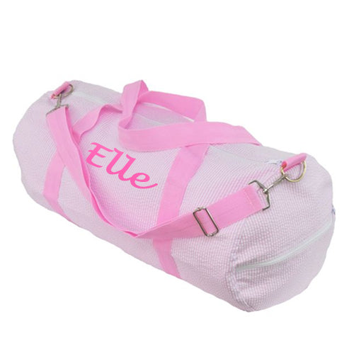 Personalized Weekender Duffel Bag by Mint  Pink Seersucker Bags & Totes Mint   