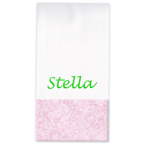 Personalized Burp Cloth  Pink Surrey Discontinued Discontinued