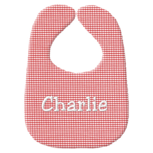 Personalized Bib  Red Gingham Discontinued Discontinued