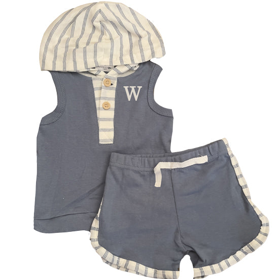 Personalized Jogger Set  Slate Blue Monogrammed Apparel Rose Textiles   