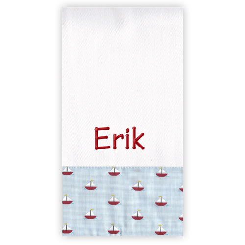 Personalized Burp Cloth  Sailboats Burp Cloths Moonbeam Baby   