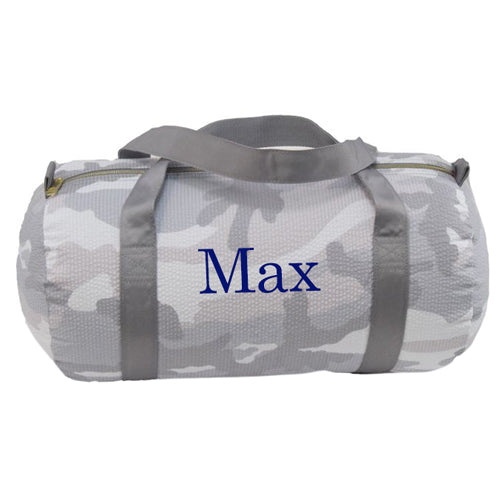 Personalized Duffel Bag by Mint  Snow Camo Seersucker Bags & Totes Mint   