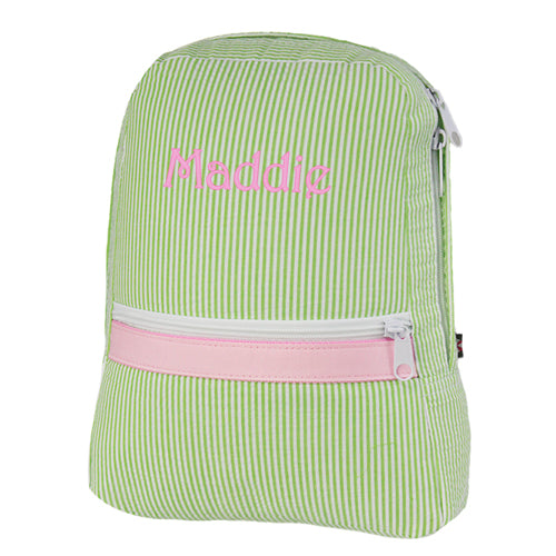 Personalized Backpack by Mint  Sweet Pea Seersucker Backpacks and Lunch Boxes Mint   