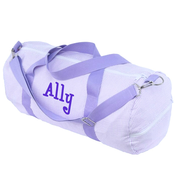 Personalized Weekender Duffel Bag by Mint  Lilac Seersucker Bags & Totes Mint   