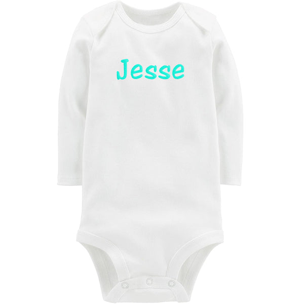 Personalized Onesie  White Long Sleeve Personalized Printed Tees Moonbeam Baby   